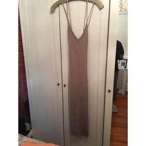 Naked Wardrobe midi body con silver/beige dress